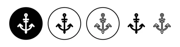 Якірний Вектор Піктограми Якірний Знак Морський Символ — стоковий вектор