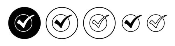 Comprobar Vector Icono Marca Verificación Icono Icono Del Botón Lista — Archivo Imágenes Vectoriales