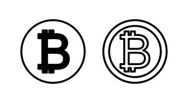 Bitcoin simge vektörü. ödeme sembolü. Kripto para birimi logosu.