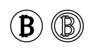 Bitcoin simge vektörü. ödeme sembolü. Kripto para birimi logosu.