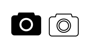 Kamera Simgesi modada izole edildi. Kamera sembolü web sitesi tasarımı