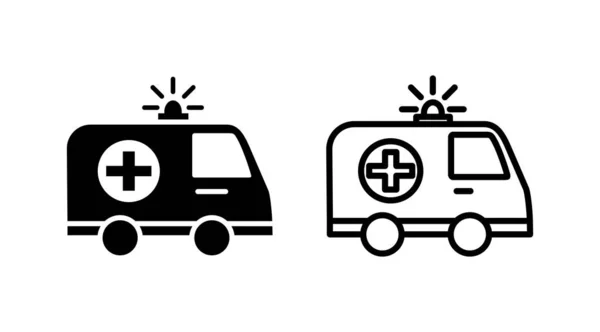 Icono Ambulancia Vector Icono Coche Ambulancia — Archivo Imágenes Vectoriales