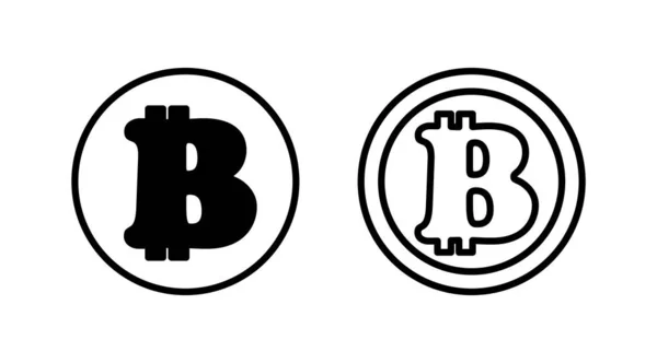 Bitcoin Icoon Vector Betaalsymbool Cryptogeld Logo — Stockvector