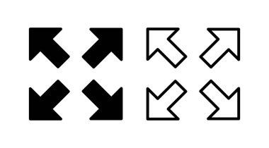 Tam ekran simge vektörü. tam ekran simgesini genişlet