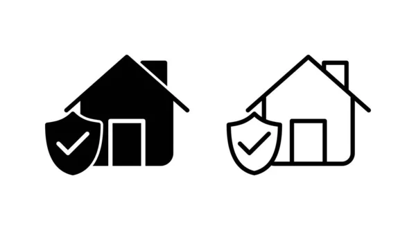 Home Insurance Icon Vector Home Shield Protect Logo — Stock Vector