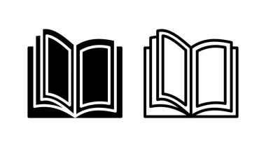 Kitap ikonu vektörü. Kitap vektör simgesini aç.