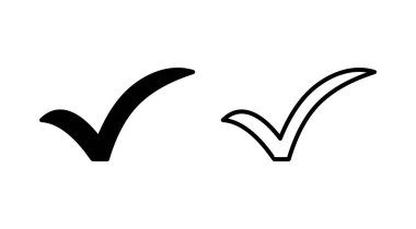 Simge vektörünü kontrol et. İşaret simgesini işaretle. kontrol listesi simgesi.