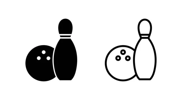 Icône Bowling Vecteur Boule Bowling Icône Broche Épingles Bowling Avec — Image vectorielle