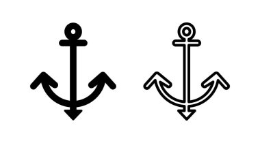Çapa simgesi vektörü. Çapa işareti. deniz sembolü