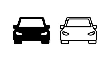 Araba ikonu vektörü. Araba tabelası. Sedan.