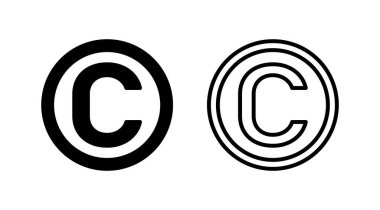 Telif hakkı simgesi vektörü. telif hakkı sembolü