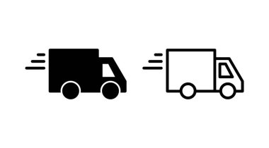 Teslimat simgesi vektörü. Hızlı dağıtım simgesi gönderiliyor