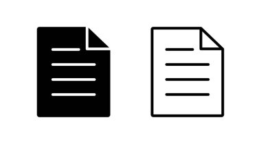 Belge simgesi vektörü. Kağıt ikonu. Dosya Simgesi