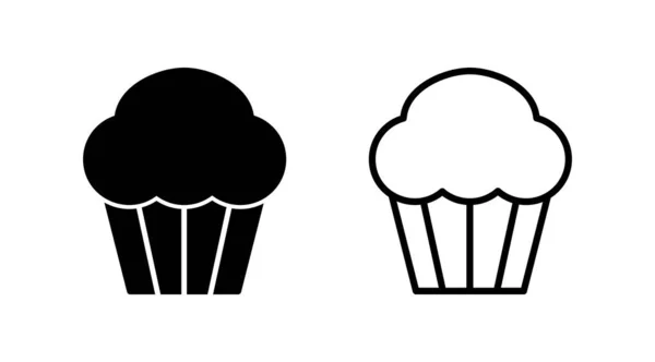 Cup Cake Icon Vector Cake Icon Bakery Muffin — Stock Vector