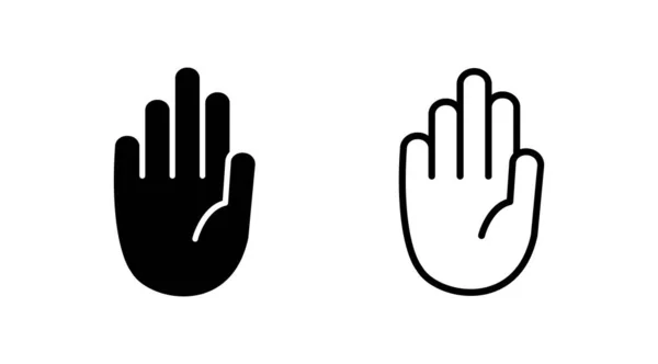 Vecteur Icônes Symboles Main Palmier — Image vectorielle