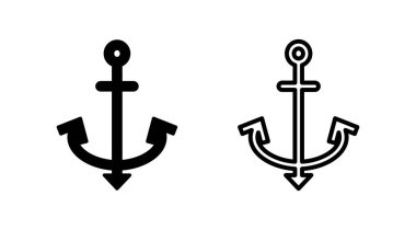 Çapa simgesi vektörü. Çapa işareti. deniz sembolü