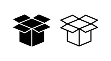 Kutu simgesi vektörü. Kutu işareti. Teslimat. parsel kutusu.