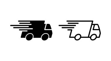 Teslimat simgesi vektörü. Hızlı dağıtım simgesi gönderiliyor