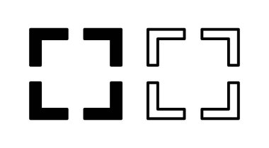 Tam ekran simge vektörü. tam ekran simgesini genişlet