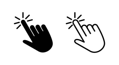 Simge vektörüne elle tıkla. Parmak tıklama simgesi. noktalama simgesi