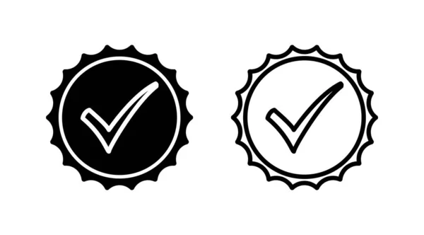 Vecteur Icône Approuvé Icône Médaille Approuvée Certifiée — Image vectorielle