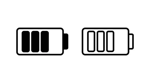 Batarya Ikon Vektörü Batarya Şarj Göstergesi Simgesi — Stok Vektör