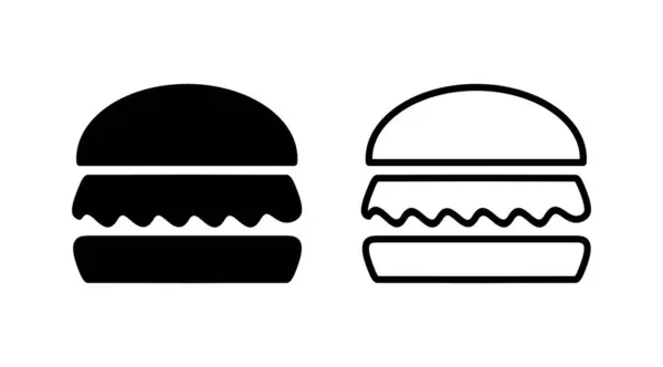 Burger Ikon Vektörü Hamburger Logosu Fast Food Simgesi — Stok Vektör