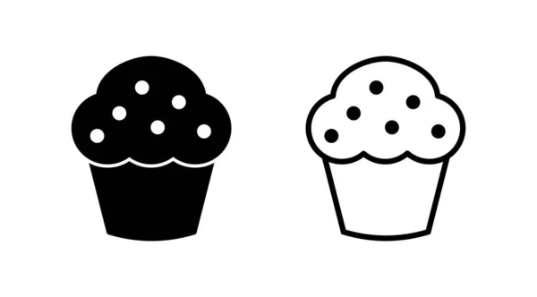 Cup Cake Icon Vektor Vorhanden Kuchen Symbol Bäckerei Muffin — Stockvektor