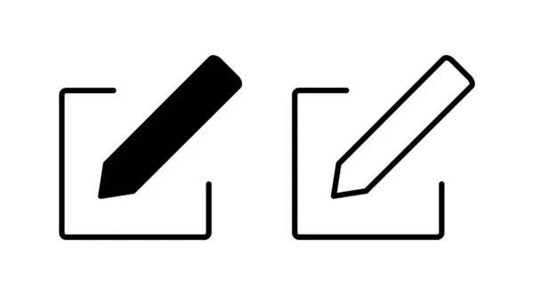 Bewerk Icoon Vector Teken Symbool Van Het Document Bewerken Potlood — Stockvector