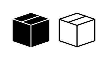 Kutu simgesi vektörü. Kutu işareti. Teslimat. parsel kutusu.