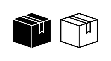 Kutu simgesi vektörü. Kutu işareti. Teslimat. parsel kutusu.