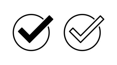 Simge vektörünü kontrol et. İşaret simgesini işaretle. kontrol listesi simgesi.