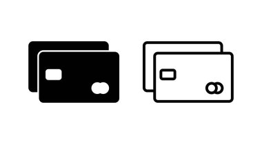 Kredi kartı ikon vektörü. Ödeme ikonu. debit ödeme simgesi