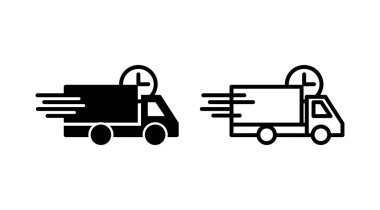 Teslimat simgesi vektörü. Hızlı dağıtım simgesi gönderiliyor