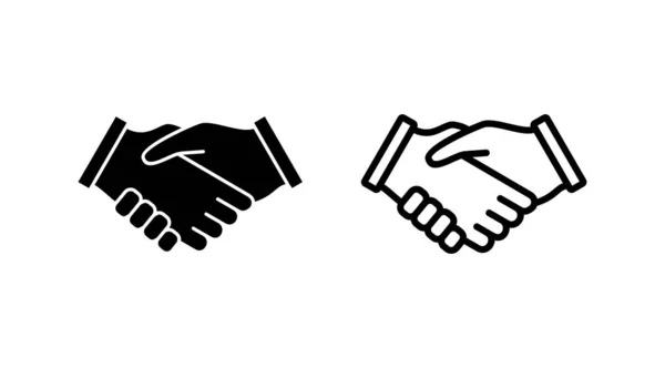 Mão Agitar Vetor Ícone Aperto Mão Profissional Acordo Contratual Parceria — Vetor de Stock