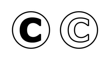 Telif hakkı simgesi vektörü. telif hakkı sembolü