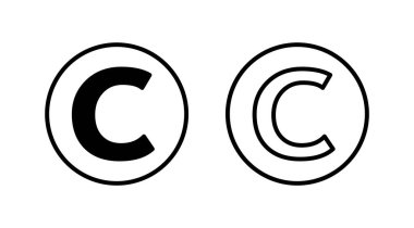 Telif hakkı simgesi vektörü. telif hakkı sembolü