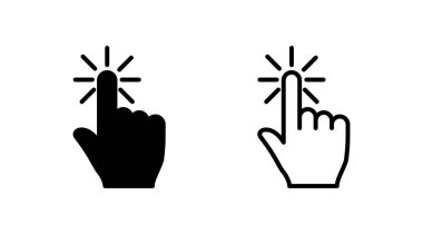 Simge vektörüne elle tıkla. Parmak tıklama simgesi. noktalama simgesi