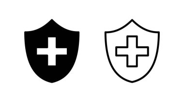 Sağlık sigortası ikonu vektörü. tıbbi sigorta simgesi