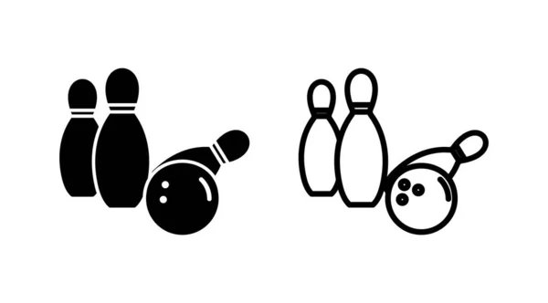 Bowling Icon Vector Bowling Ball Pin Icon Bowling Pins Ball — Stock Vector