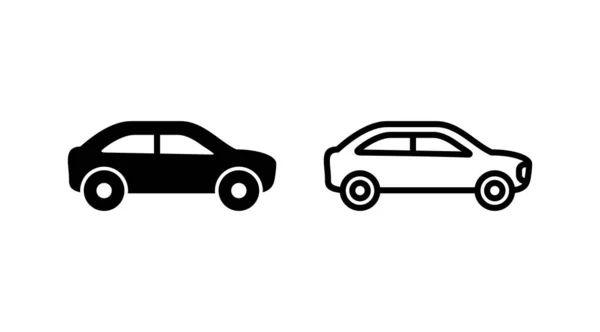 Araba Ikonu Vektörü Araba Tabelası Sedan — Stok Vektör