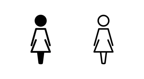 Vrouwelijke Icoon Vector Toilet Icoon Toiletbordje Geslacht — Stockvector