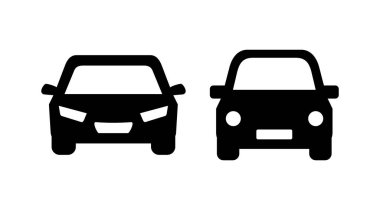 Araba ikonu vektörü. Araba tabelası. Sedan.