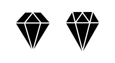Elmas ikon vektörü. Mücevher ikonu. kristal taş