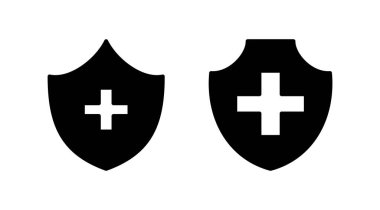 Sağlık sigortası ikonu vektörü. tıbbi sigorta simgesi