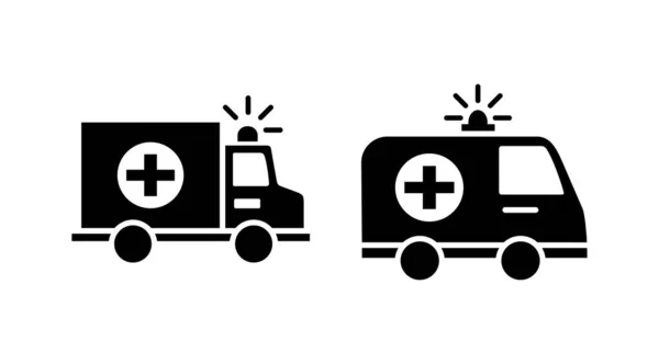 Vettore Icone Ambulanza Ambulanza Auto Icona — Vettoriale Stock