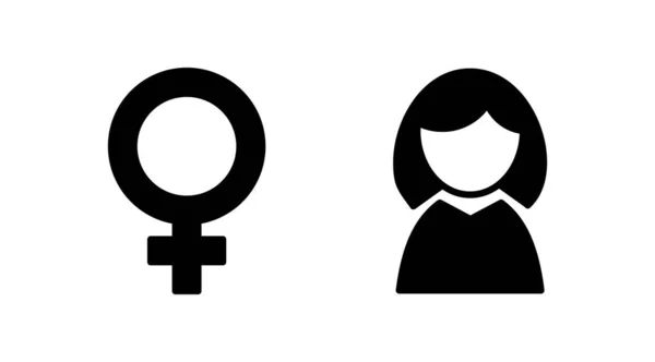 Kadın Ikon Vektörü Tuvalet Simgesi Tuvalet Tabelası Cinsiyet — Stok Vektör