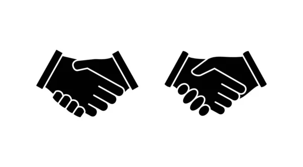 Icon Vektor Zum Händeschütteln Geschäftlicher Händedruck Vertragsabschluss Partnerschaft — Stockvektor