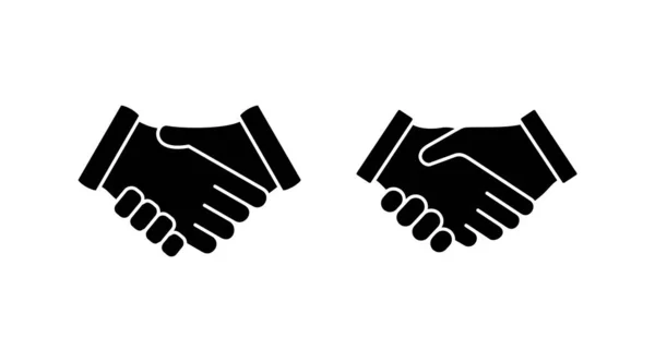 Icon Vektor Zum Händeschütteln Geschäftlicher Händedruck Vertragsabschluss Partnerschaft — Stockvektor