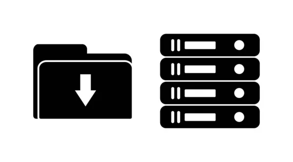 Archive Icône Vecteur Archive Icône Stockage Vecteur Icône Dossiers — Image vectorielle